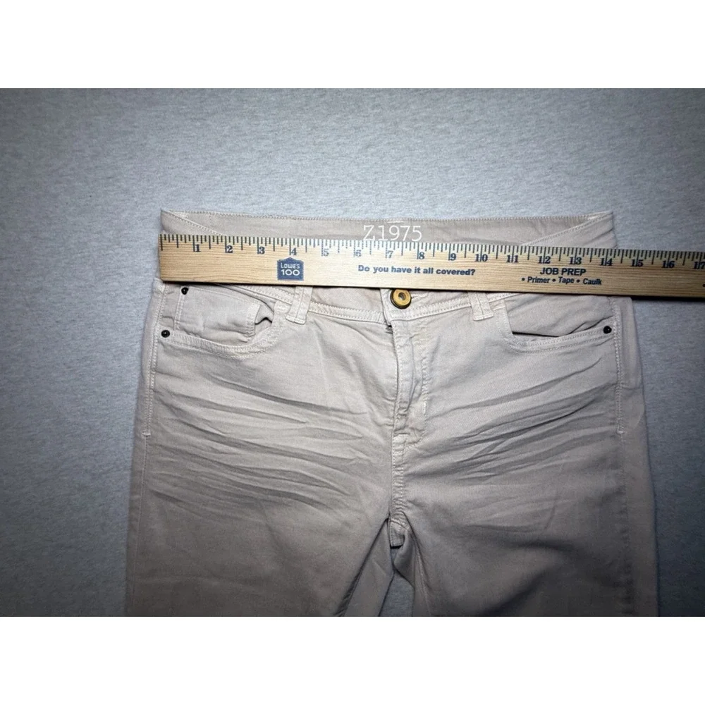 ZARA. Basic Denim. size 8. Tan Jeans. zip. straight leg jean. - Picture 4 of 10